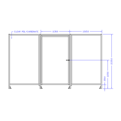 M-10351-P-12X12-0 ROBOTIC PERIMETER INDUSTRIAL GUARDING PREMADE CELL, 1/4" CLEAR POLYCARBONATE, 12'X12'