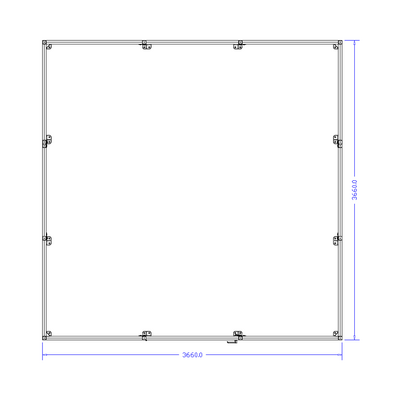 M-10351-P-12X12-0 ROBOTIC PERIMETER INDUSTRIAL GUARDING PREMADE CELL, 1/4" CLEAR POLYCARBONATE, 12'X12'