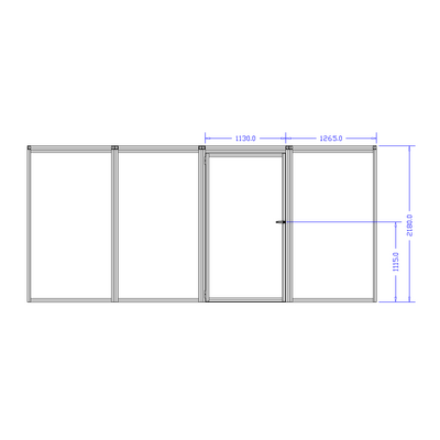 M-10352-SLG-16X16-0 INDUSTRIAL ENCLOSURE, SINTRA LIGHT GRAY PANELS, 16'X16'