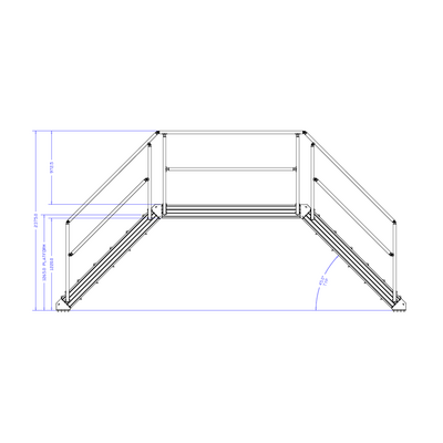 M-10353-45-2340-0915-1220-XX STAIRS & CROSSOVER - 45-DEG STAIRS X 2340MM PLATFORM X 915MM WIDE X 1220MM CLEARANCE