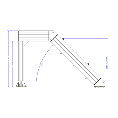 M-10353-P-45-0780-0915-0790-XX-0 STAIRS AND PLATFORM- 45-DEG STAIRS X 780MM PLATFORM X 915MM WIDE X 970MM HEIGHT