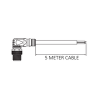 CB12.4-5.32 ELCO SINGLE ENDED MICRO CABLE, 4 PIN M12 MALE ELBOW PVC BLACK 22 AWG 5M
