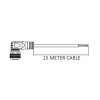 CBO12.5-15.33 ELCO SINGLE ENDED MICRO CABLE, 5 PIN M12 FEMALE ELBOW PVC YELLOW 22 AWG 15M