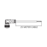 CBO12.5-25.32 ELCO SINGLE ENDED MICRO CABLE, 5 PIN M12 FEMALE ELBOW PVC BLACK 22 AWG 25M