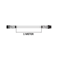 CO12.4-1.32-C12.4/P ELCO DOUBLE ENDED PATCH CABLE, 4 PIN M12 F/M STRAIGHT 1M PUR BLACK 22 AWG