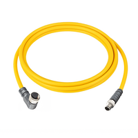 ELCO DOUBLE ENDED PATCH CABLE 3 PIN M12 X M8 F/M ELB/STR 2M PUR YELLOW 24 AWG