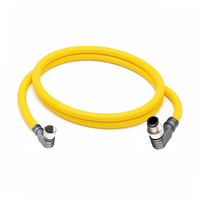 ELCO DOUBLE ENDED PATCH CABLE 3 PIN M12 X M8 F/M ELBOW 1M PUR YELLOW 24 AWG