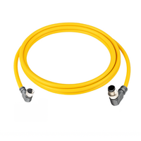 ELCO DOUBLE ENDED PATCH CABLE 3 PIN M12 X M8 F/M ELBOW 2M PUR YELLOW 24 AWG