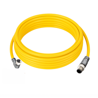 ELCO DOUBLE ENDED PATCH CABLE 3 PIN M8 X M12 F/M ELB/STR 5M PUR YELLOW 24 AWG