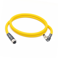 ELCO DOUBLE ENDED PATCH CABLE 3 PIN M12 X M8 F/M STR/ELB 1M PUR YELLOW 24 AWG