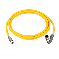 ELCO DOUBLE ENDED PATCH CABLE 3 PIN M8 X M12 F/M STR/ELB 2M PUR YELLOW 24 AWG