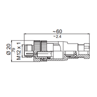 LS12.4-0/C(BU) ELCO M12 FIELD ATTACHABLE SCREW TERMINAL CONNECTORS 4 PIN MALE STRAIGHT