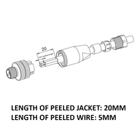 LS12.4-0/C(BU) ELCO M12 FIELD ATTACHABLE SCREW TERMINAL CONNECTORS 4 PIN MALE STRAIGHT