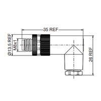 LSB8.4-0/C(GS) ELCO M8 FIELD ATTACHABLE SCREW TERMINAL CONNECTORS 4 PIN MALE ELBOW