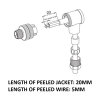LSB12.4-0/C(BU) ELCO M12 FIELD ATTACHABLE SCREW TERMINAL CONNECTORS 4 PIN MALE ELBOW