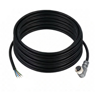 ELCO SINGLE ENDED MICRO CABLE, 4 PIN M12 FEMALE ELBOW PVC BLACK 22 AWG 10M