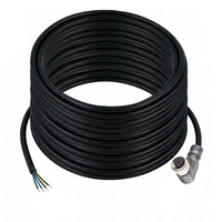 ELCO SINGLE ENDED MICRO CABLE, 4 PIN M12 FEMALE ELBOW PVC BLACK 22 AWG 25M