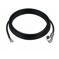 ELCO SINGLE ENDED MICRO CABLE, 4 PIN M12 FEMALE ELBOW PVC BLACK 22 AWG 3M