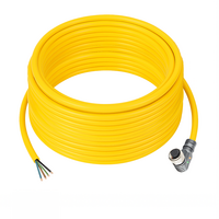 ELCO SINGLE ENDED MICRO CABLE, 4 PIN M12 FEMALE ELBOW PUR YELLOW 22 AWG 15M PNP LED