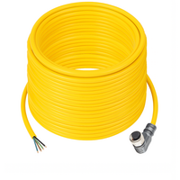 ELCO SINGLE ENDED MICRO CABLE, 4 PIN M12 FEMALE ELBOW PVC YELLOW 22 AWG 25M