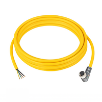 ELCO SINGLE ENDED MICRO CABLE, 4 PIN M12 FEMALE ELBOW PUR YELLOW 22 AWG 3M PNP LED