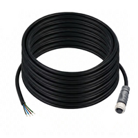 ELCO SINGLE ENDED MICRO CABLE, 4 PIN M12 FEMALE STRAIGHT PVC BLACK 22 AWG 15M