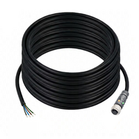 ELCO SINGLE ENDED MICRO CABLE, 4 PIN M12 FEMALE STRAIGHT PUR BLACK 22 AWG 15M PNP LED