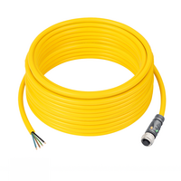 ELCO SINGLE ENDED MICRO CABLE, 4 PIN M12 FEMALE STRAIGHT PUR YELLOW 22 AWG 10M PNP LED