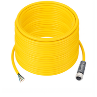 ELCO SINGLE ENDED MICRO CABLE, 4 PIN M12 FEMALE STRAIGHT PVC YELLOW 22 AWG 25M