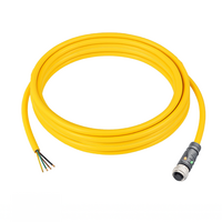 ELCO SINGLE ENDED MICRO CABLE, 4 PIN M12 FEMALE STRAIGHT PUR YELLOW 22 AWG 3M PNP LED