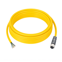 ELCO SINGLE ENDED MICRO CABLE, 4 PIN M12 FEMALE STRAIGHT PVC YELLOW 22 AWG 5M