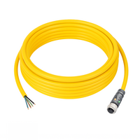 ELCO SINGLE ENDED MICRO CABLE, 4 PIN M12 FEMALE STRAIGHT PUR YELLOW 22 AWG 5M PNP LED