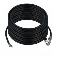 ELCO SINGLE ENDED MICRO CABLE, 4 PIN M12 MALE ELBOW PUR BLACK 22 AWG 20M PNP LED