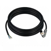 ELCO SINGLE ENDED MICRO CABLE, 4 PIN M12 MALE ELBOW PUR BLACK 22 AWG 5M PNP LED
