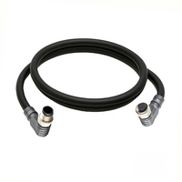ELCO DOUBLE ENDED PATCH CABLE, 4 PIN M12 F/M ELBOW 1M PUR BLACK 22 AWG