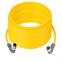ELCO DOUBLE ENDED PATCH CABLE, 4 PIN M12 F/M ELBOW 20M PUR YELLOW 22 AWG