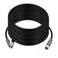 ELCO DOUBLE ENDED PATCH CABLE, 4 PIN M12 F/M STR/ELB 20M PUR BLACK 22 AWG