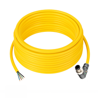 ELCO SINGLE ENDED MICRO CABLE, 4 PIN M12 MALE ELBOW PUR YELLOW 22 AWG 10M PNP LED