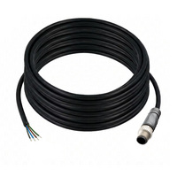 ELCO SINGLE ENDED MICRO CABLE, 4 PIN M12 MALE STRAIGHT PVC BLACK 22 AWG 10M