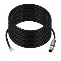 ELCO SINGLE ENDED MICRO CABLE, 4 PIN M12 MALE STRAIGHT PVC BLACK 22 AWG 20M