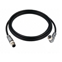ELCO DOUBLE ENDED PATCH CABLE, 4 PIN M12 F/M ELB/STR 2M PUR BLACK 22 AWG