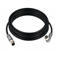 ELCO DOUBLE ENDED PATCH CABLE, 4 PIN M12 F/M ELB/STR 5M PUR BLACK 22 AWG
