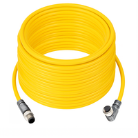 ELCO DOUBLE ENDED PATCH CABLE, 4 PIN M12 F/M ELB/STR 20M PUR YELLOW 22 AWG