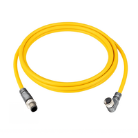 ELCO DOUBLE ENDED PATCH CABLE, 4 PIN M12 F/M ELB/STR 2M PUR YELLOW 22 AWG