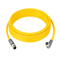 ELCO DOUBLE ENDED PATCH CABLE, 4 PIN M12 F/M ELB/STR 5M PUR YELLOW 22 AWG