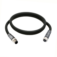ELCO DOUBLE ENDED PATCH CABLE, 4 PIN M12 F/M STRAIGHT 1M PUR BLACK 22 AWG