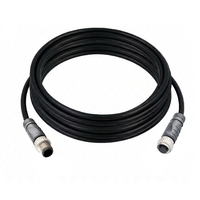 ELCO DOUBLE ENDED PATCH CABLE, 4 PIN M12 F/M STRAIGHT 5M PUR BLACK 22 AWG