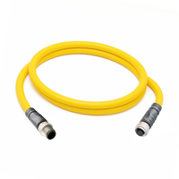ELCO DOUBLE ENDED PATCH CABLE, 4 PIN M12 F/M STRAIGHT 1M PUR YELLOW 22 AWG