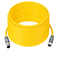 ELCO DOUBLE ENDED PATCH CABLE, 4 PIN M12 F/M STRAIGHT 20M PUR YELLOW 22 AWG