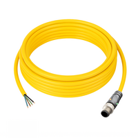 ELCO SINGLE ENDED MICRO CABLE, 4 PIN M12 MALE STRAIGHT PUR YELLOW 22 AWG 5M PNP LED